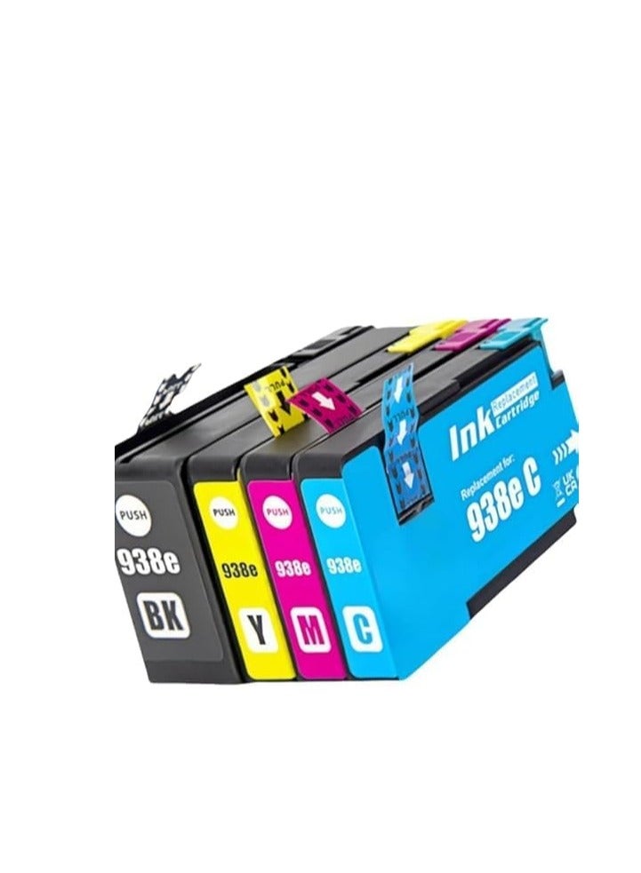 Terabyte 938XL,938E Compatible Ink Cartridge Set for HP Officejet Pro 9110 9120 9130 9720 9730 Printers, XL Multicolor 4-Pack, 1200 Page Yield, 30ml Each - Image 2